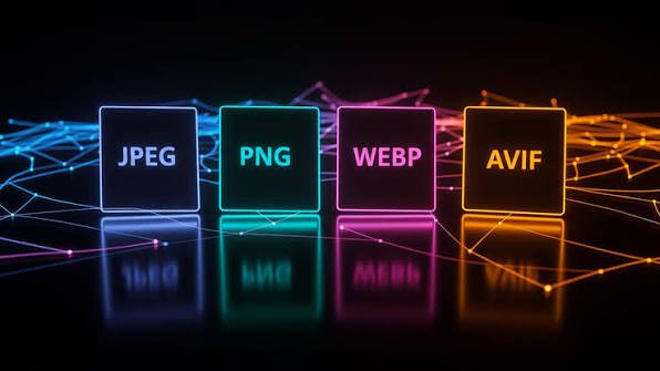 Comparison of JPEG, PNG, WebP, and AVIF image file sizes for web performance