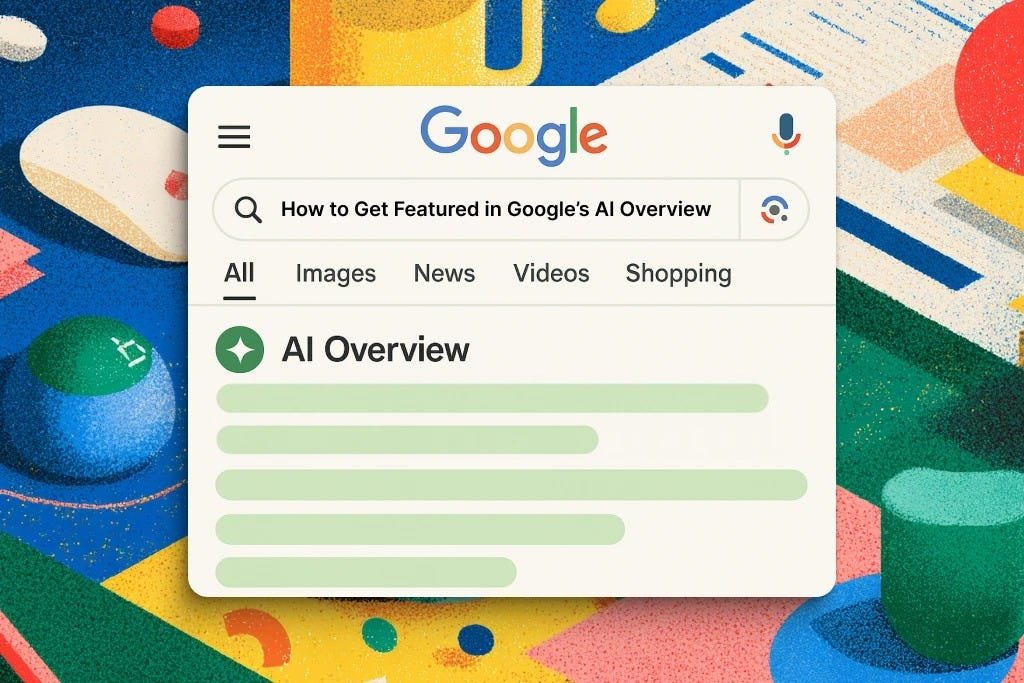Example of a Google AI Overview showing cited website sources in search results