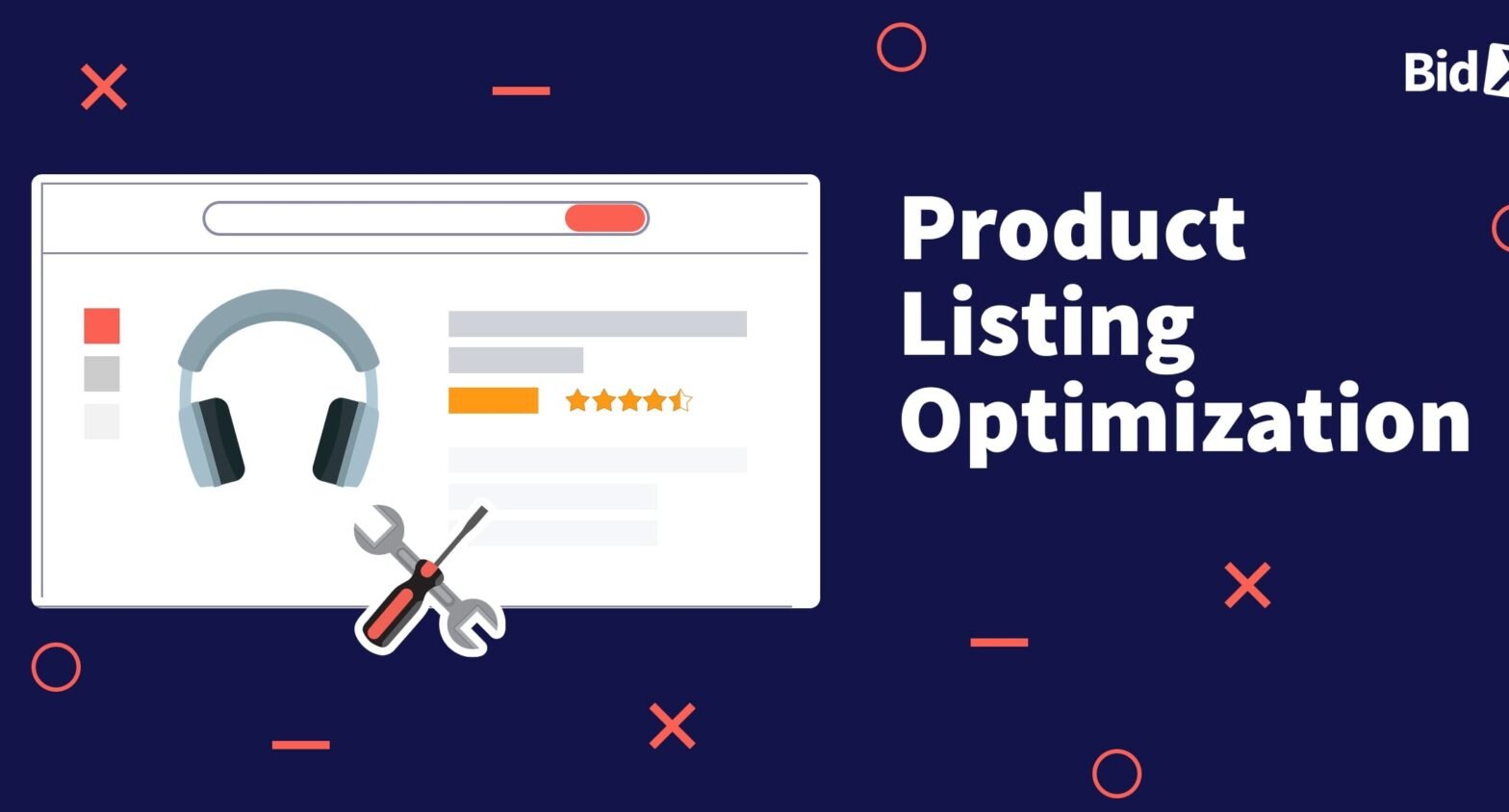 Checklist of optimized product listing elements including title, images, schema, and reviews