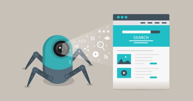 Search engine crawler reading a robots.txt file before crawling a website